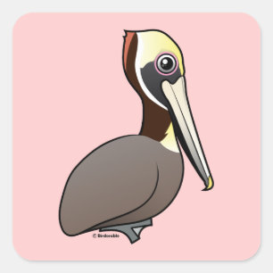 Sticker Carré Pélican Brown