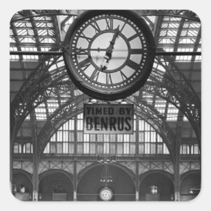 Sticker Carré Penn Station New York Magic Lantern Slide Vintage
