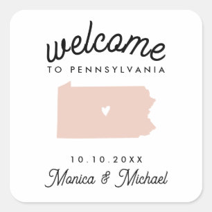 Sticker Carré PENNSYLVANIA Destination Mariage N'IMPORTE QUELLE 