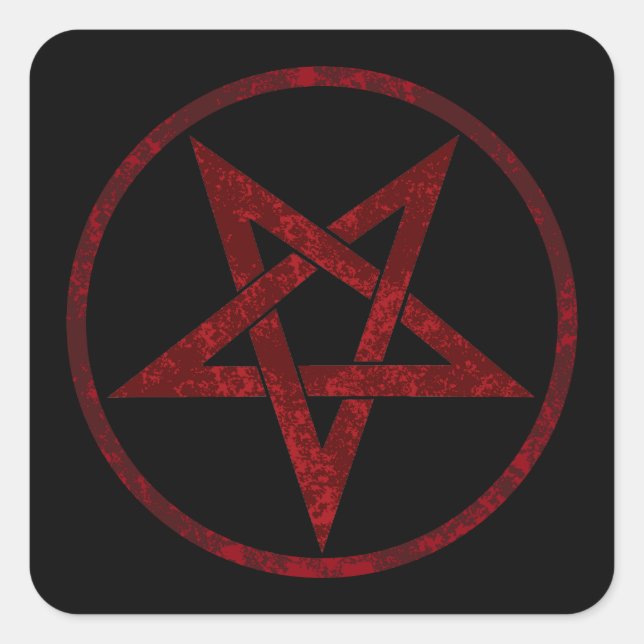 Sticker Carré Pentagram Red Devil (Devant)