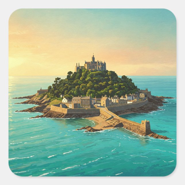 Sticker Carré Penzance St Michael’s Mount England Travel (Devant)