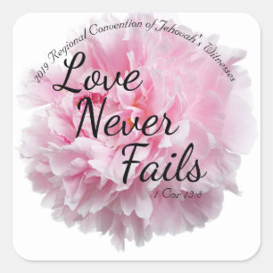 Sticker Carré Peony Floral 2019 JW CONVENTION "L'amour n'échoue
