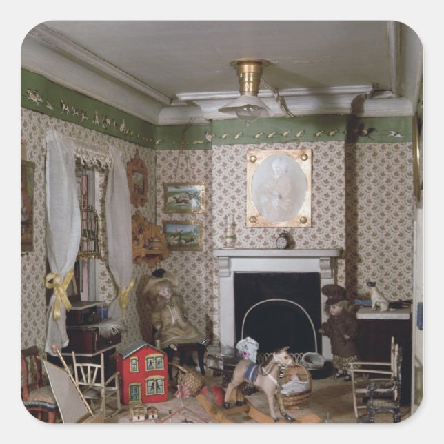 Sticker Carré Pépinière avec jouets de 'Miss Miles' House', 1890 (Devant)