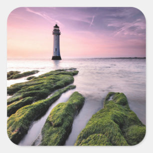 Sticker Carré Perch rock lighthouse