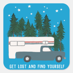Sticker Carré PERDEZ-VOUS ET TROUVEZ-VOUS Camper Camper RVing