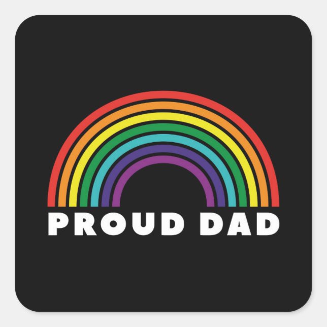 Sticker Carré Père de Proud Rainbow (Devant)