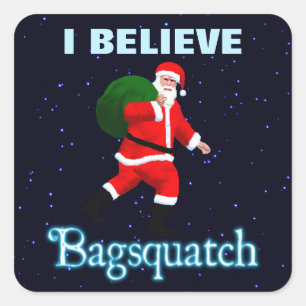 Sticker Carré Père Noël - Bagsquatch