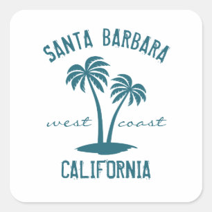 Sticker Carré Père Noël Barbara Californie Côte Ouest
