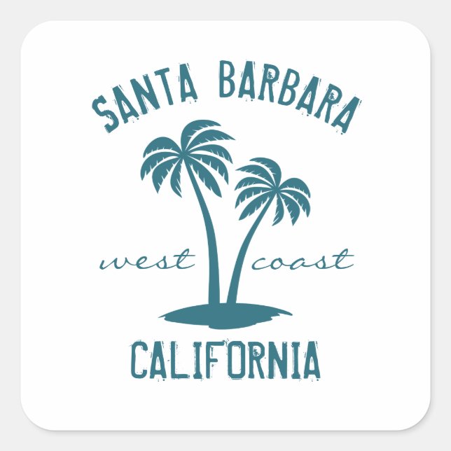 Sticker Carré Père Noël Barbara Californie Côte Ouest (Devant)