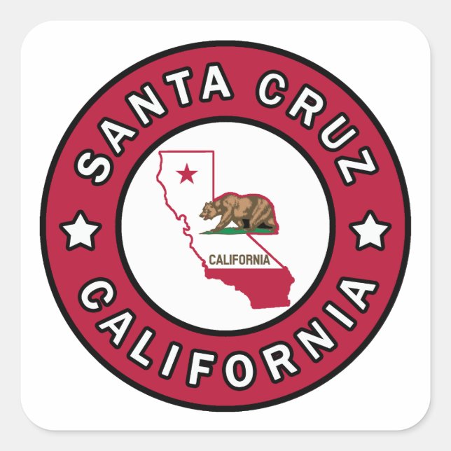 Sticker Carré Père Noël Cruz Californie (Devant)