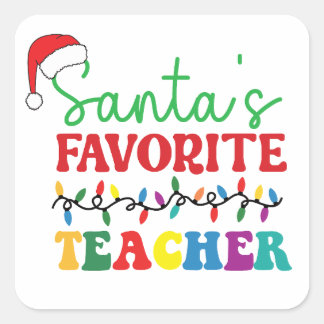 Sticker Carré Père Noël Enseignant favori