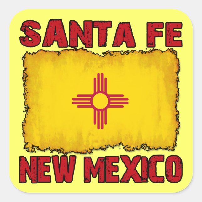 Sticker Carré Père Noël Fe, Nouveau-Mexique (Devant)
