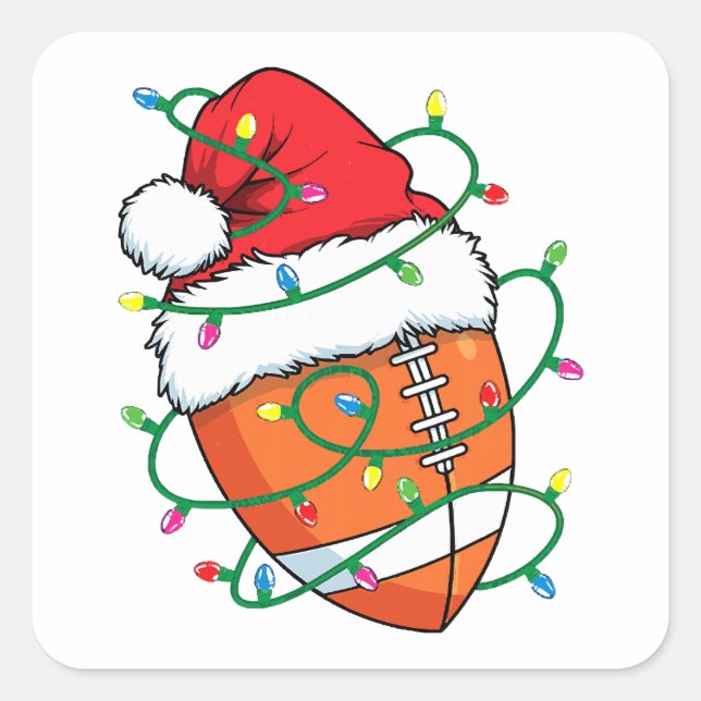 Sticker Carré Père Noël Football Sports Ball Hommes garçons Noël (Devant)