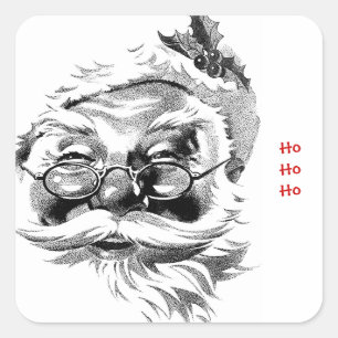 Sticker Carré Père Noël Ho Ho Ho