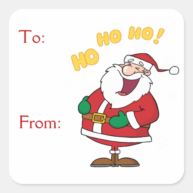 Sticker Carré Père Noël Ho Ho Ho Ho ! (Devant)