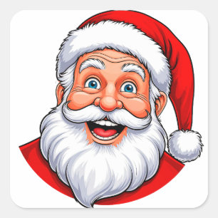 Sticker Carré Père Noël joyeux