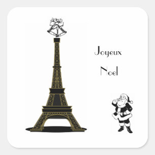 Sticker Carré Père Noël Joyeux Noel Paris