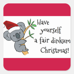Sticker Carré Père Noël Koala - Fair Dinkum