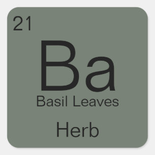 Sticker Carré Periodic Table Herb & Spice Label
