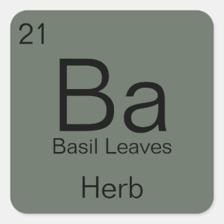 Sticker Carré Periodic Table Herb & Spice Label