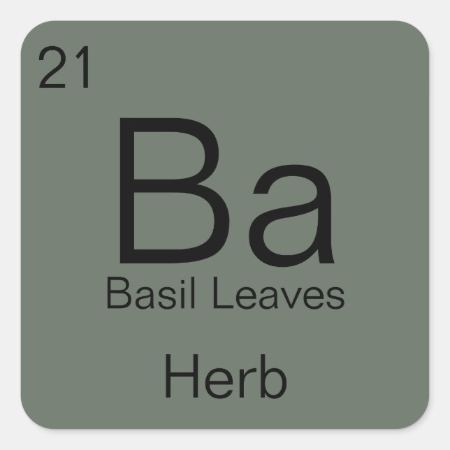 Sticker Carré Periodic Table Herb & Spice Label (Devant)