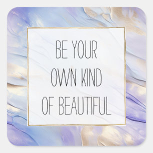 Sticker Carré Perle dorée de brume violette bleue rêveuse 