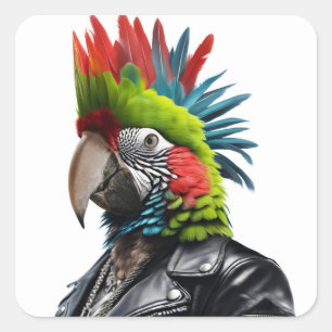 Sticker Carré Perroquet