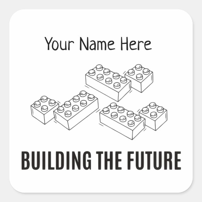 Sticker Carré Personalized Building Bricks (Devant)