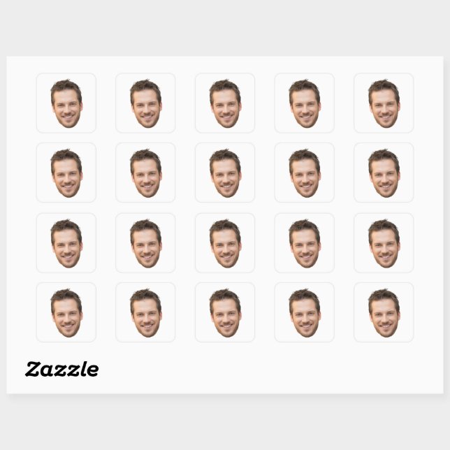 Sticker Carré Personalized Face Stickers, Custom Face, Photo (Feuille)