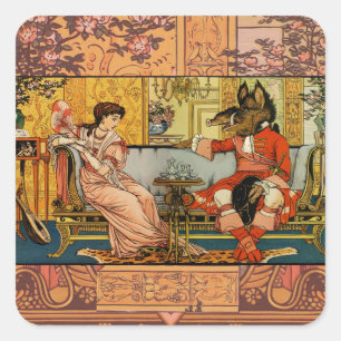 Sticker Carré Personnages Classiques de Contes de Fées Beauty Be