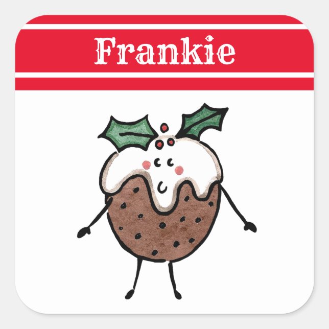 Sticker Carré personnalisable de Noël (Devant)