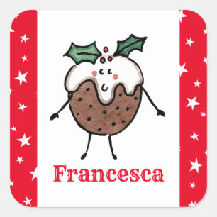 Sticker Carré personnalisable de Noël