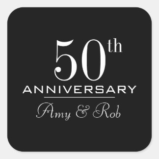 Sticker Carré Personnalisé Anniversaire moderne design minimalis