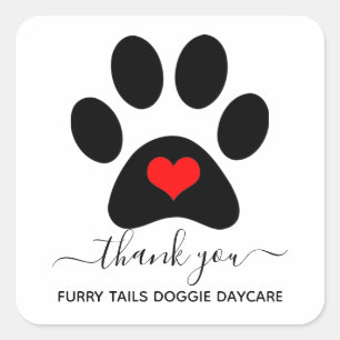 Sticker Carré Personnalisé Chien Paw Pet Animaux de compagnie Me