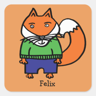 Sticker Carré Personnalisé Felix le Fox