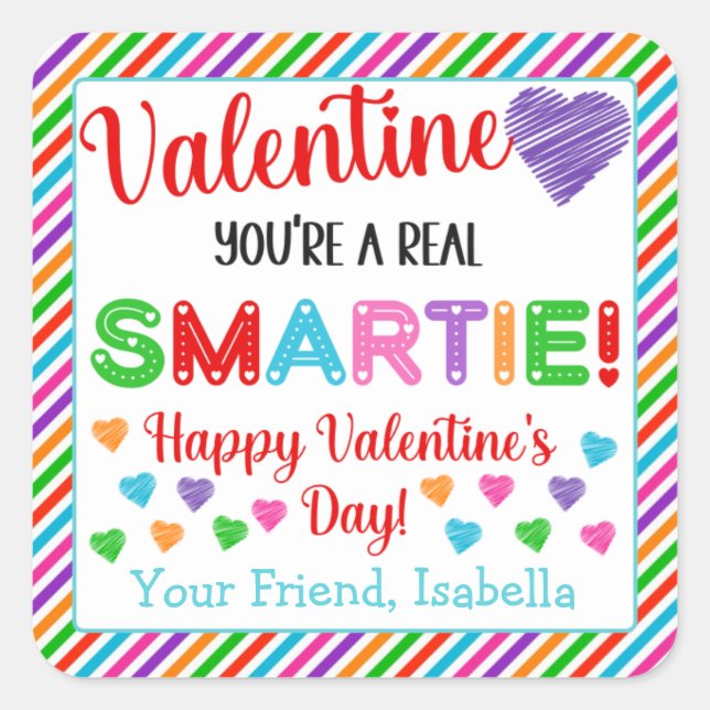 Sticker Carré Personnalisé Vous êtes une vraie Saint Valentin Sm (Devant)