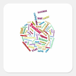 Sticker Carré Personnaliser Apple Ajouter le nom des enseignants
