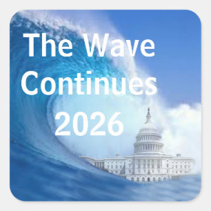 Sticker Carré Personnaliser Blue Wave Election 2026