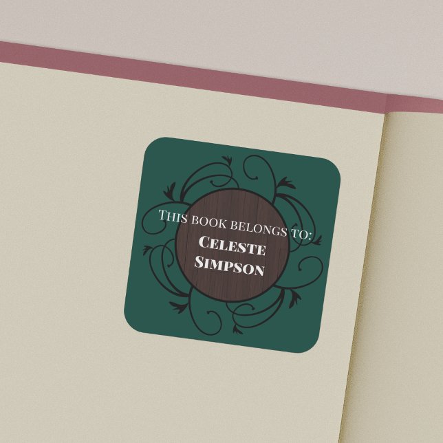 Sticker Carré Personnaliser ce livre appartient à | Inspiré goth (Créateur téléchargé)