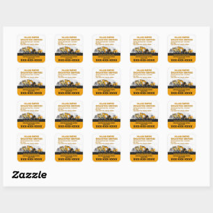 Sticker Carré Personnaliser Excavation Générale Entrepreneur Con