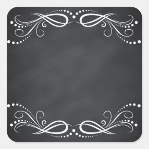 Sticker Carré Personnaliser florale Faux Chalkboard vierge