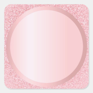Sticker Carré Personnaliser Paillettes Or Rose Ajoutez Votre Tex