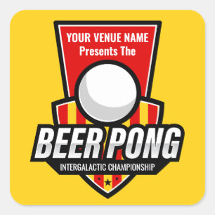 Sticker Carré Personnalisez Ce Logo De Bière Pong