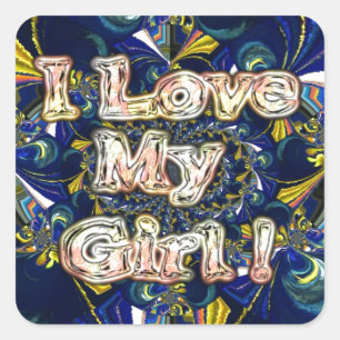 Sticker Carré Personnalisez votre amour Infinité : J'aime ma fil