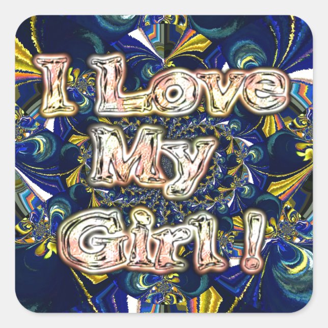 Sticker Carré Personnalisez votre amour Infinité : J'aime ma fil (Devant)