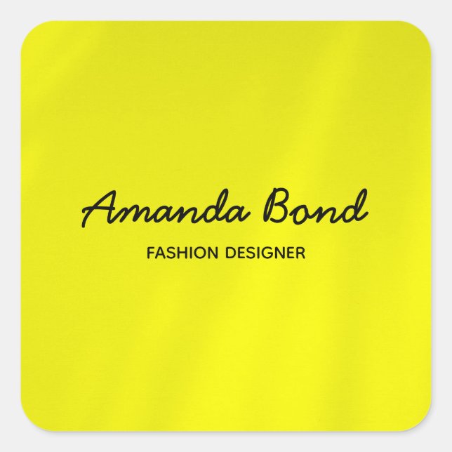 Sticker Carré Personnalité minimaliste jaune ombre (Devant)