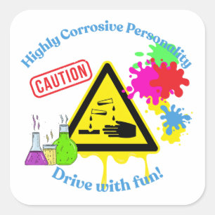 Sticker Carré Personnalité Très Corrosive Classe 8 ADR Camionneu