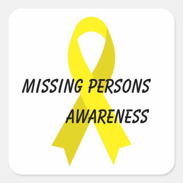 Sticker Carré Personnes disparues Ruban de sensibilisation jaune (Devant)