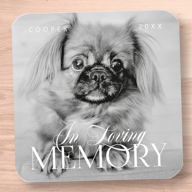Sticker Carré Pet Memorial Love Memory Simple Photo moderne (Créateur téléchargé)