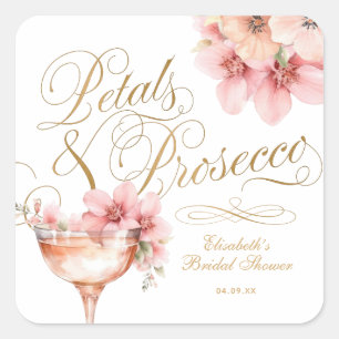 Sticker Carré Pétales d'or rose et Fête des mariées de poursuite